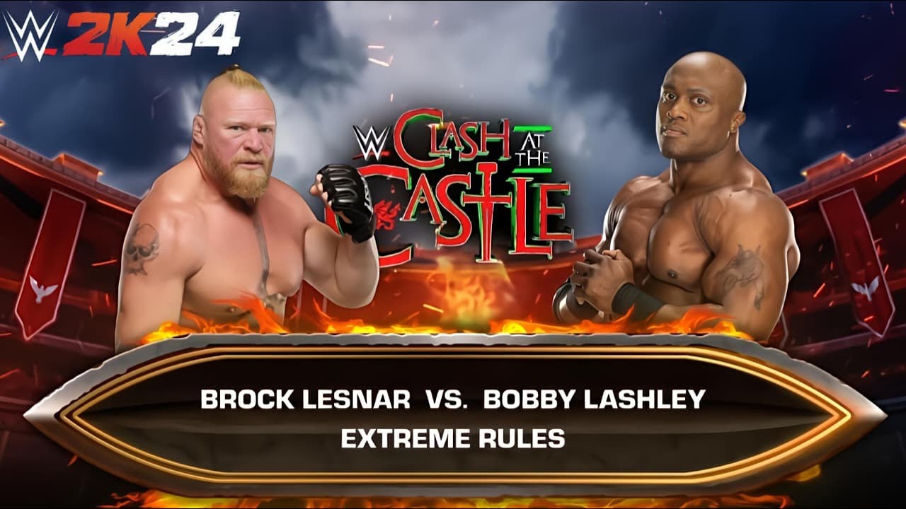 WWE 2K24 - Brock Lesnar vs Bobby Lashley | Extreme Rules Match | PS4 (1080p)
