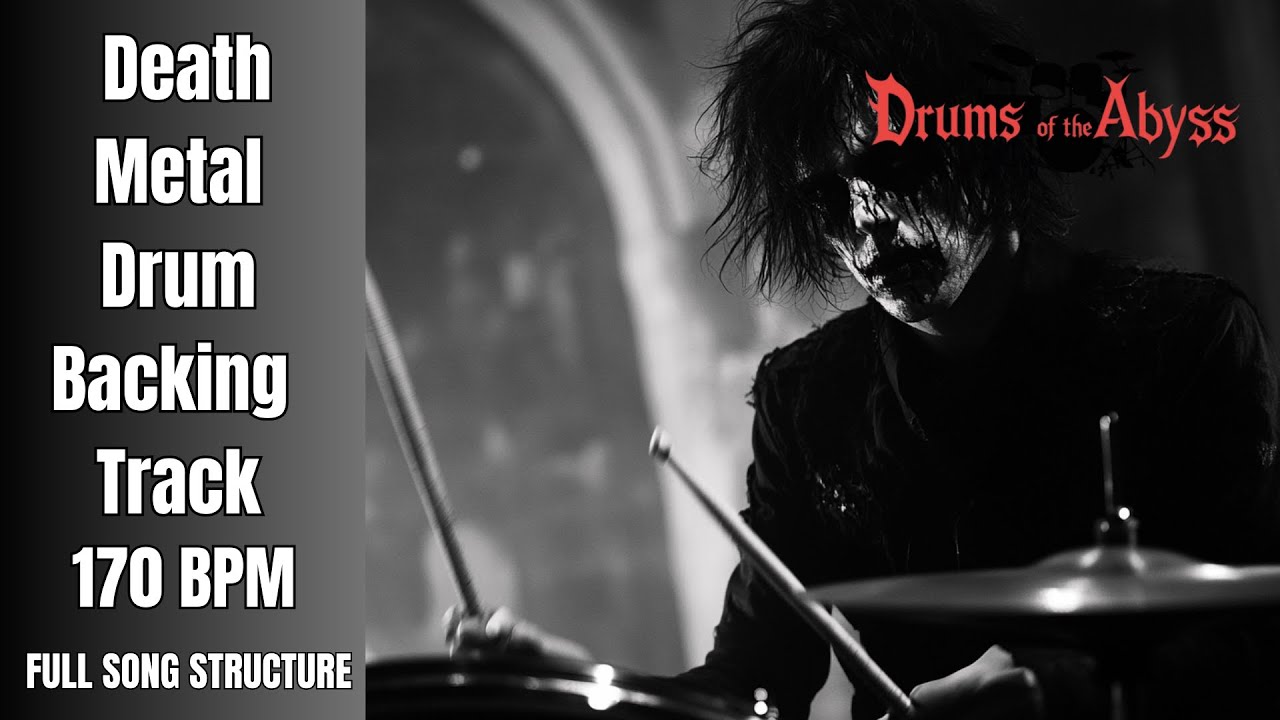 Death Metal Drum Backing Track 170 BPM | Fast High Intensity | Royalty Free Drum Loop