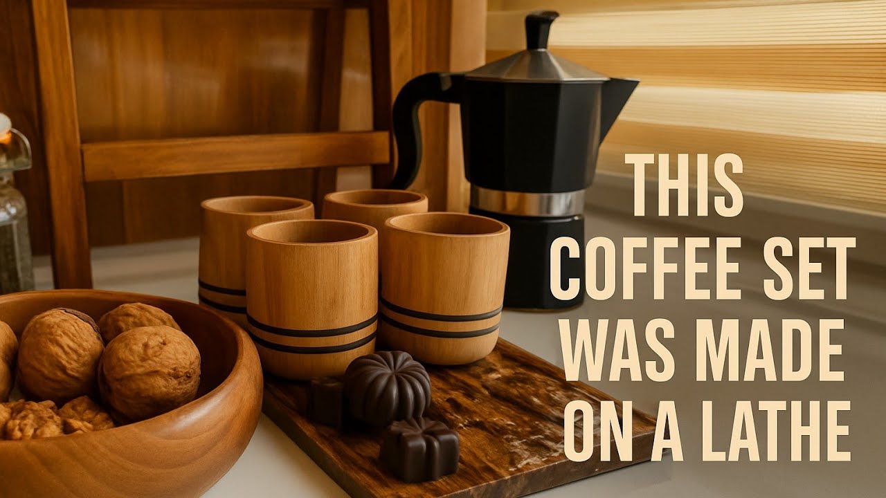 Relaxing Woodturning & Resin Art | Walnut Coffee Shot Set | Aesthetic Crafting Sounds