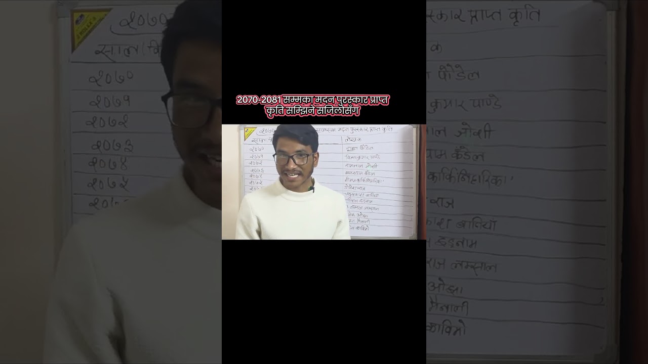 मदन पुरस्कार प्राप्त कृति