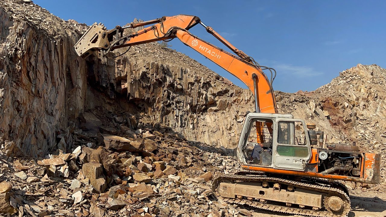 Massive Excavator Destroys Huge Mountain Rocks | Heavy Equipment Extreme Operator Skills! #excavator
