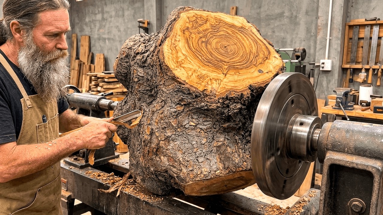 The Magic of Woodturning - Transform a Rough, Ugly of Wood into Masterpiece | DANGEROUS!!!