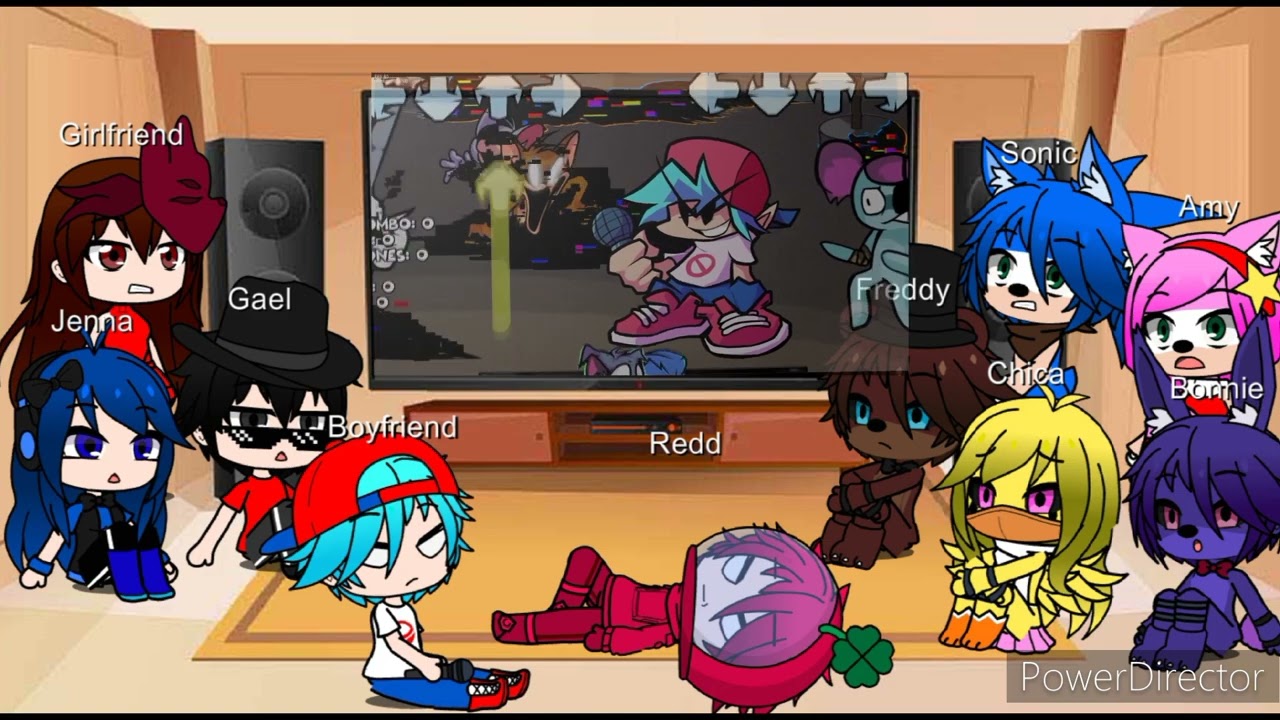 Gael characters gacha react to friday night funkin vs the basement show 2.0 PART 3 final