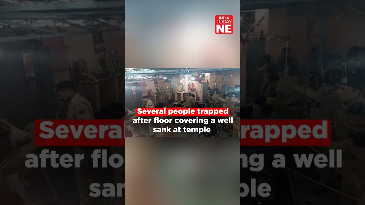 #Watch: Several people were trapped after the floor covering a well collapsed during Ram Navami.