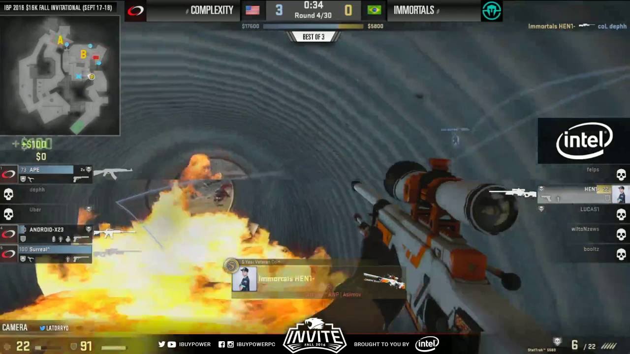 hen1 1v4 AWP Clutch - Immortals vs. compLexity