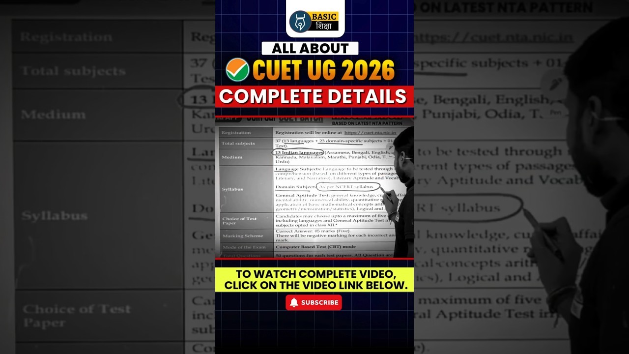 CUET UG 2026 Complete Guide | Exam Date, Syllabus & Admission Process