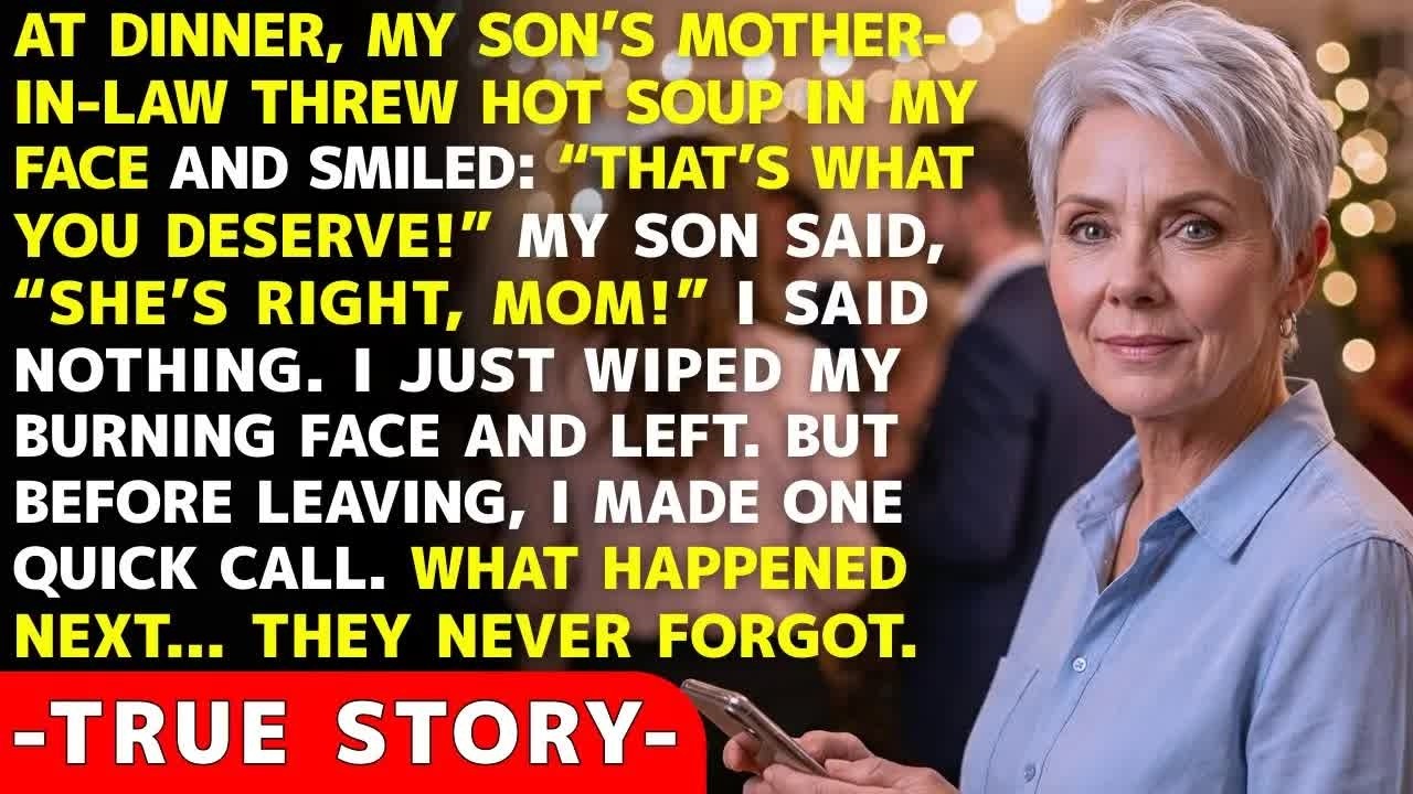 The MIL from my son threw hot soup in my face — but one call from me changed everything… 1