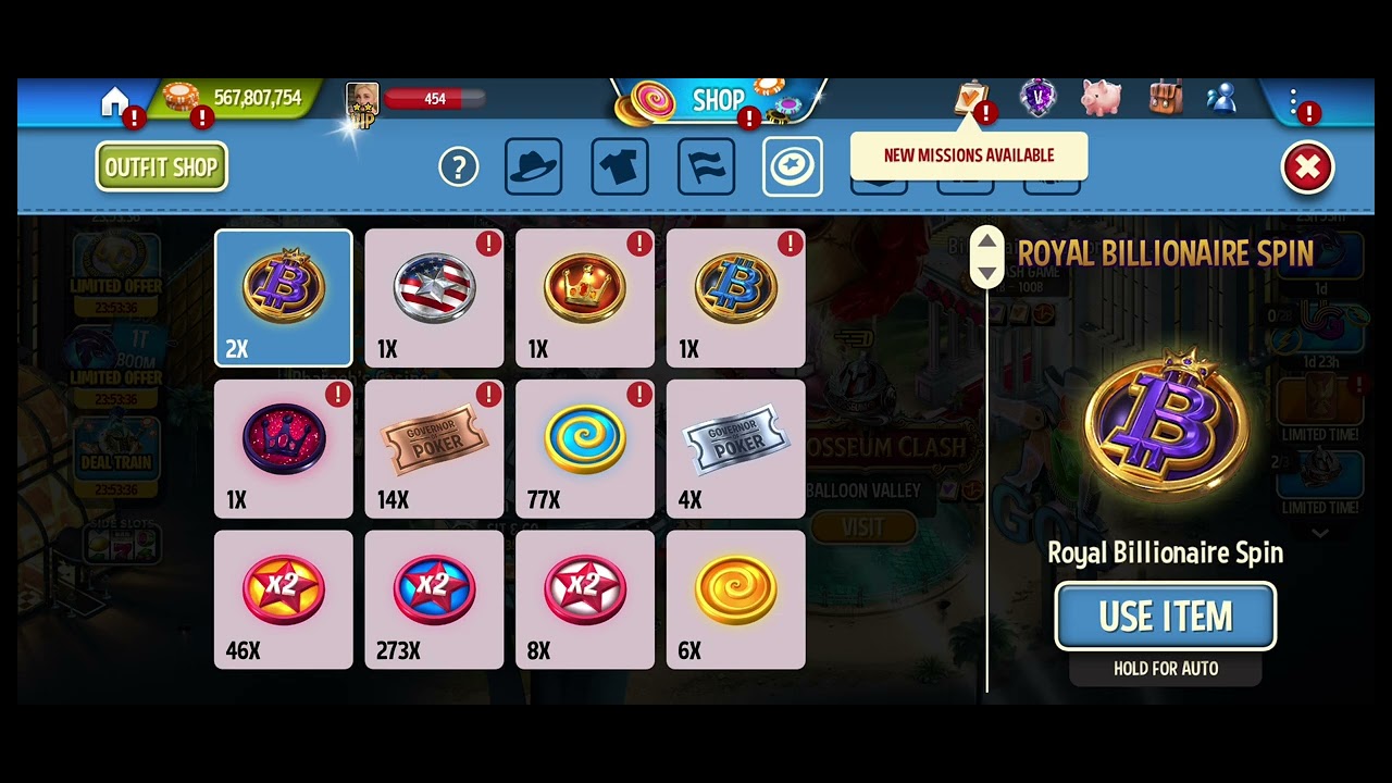 Open the amethyst chest and spin 2 times royal billionaire spin