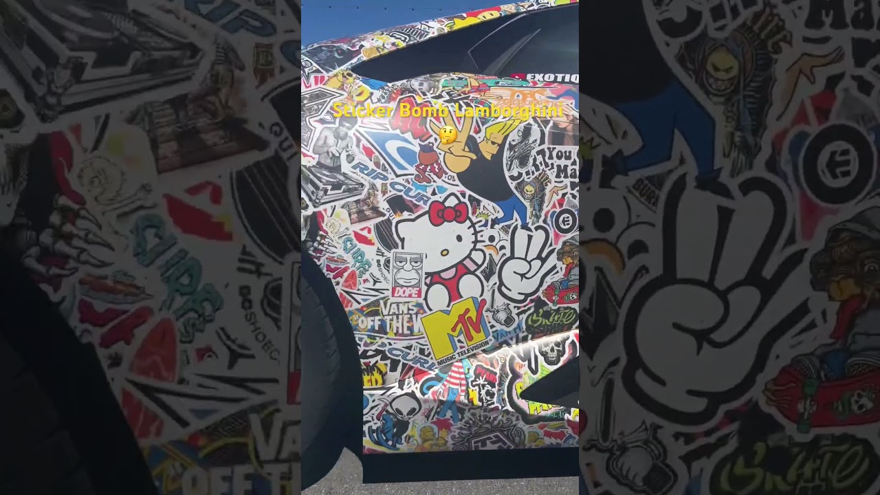 Sticker bomb Lamborghini anyone? 🤔 🧀 #monterey #carweek #shortsclip