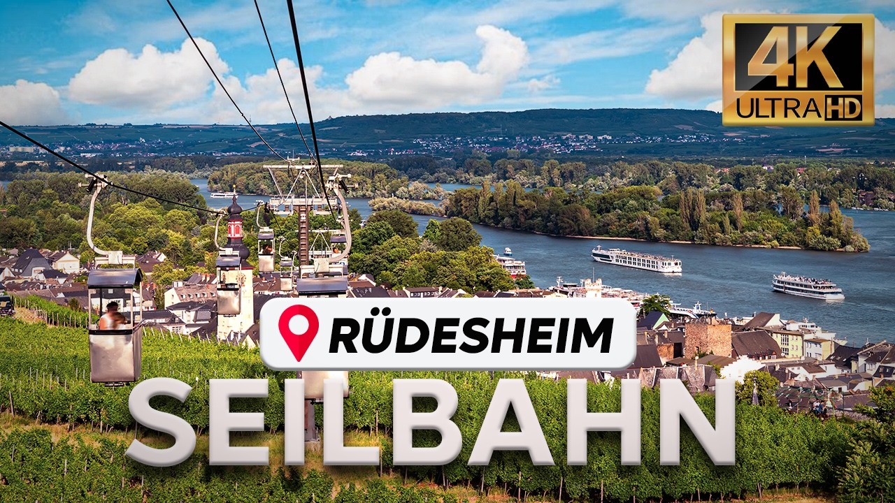 Seilbahn Rüdesheim am Rhein: Die komplette ATEMBERAUBENDE Fahrt 🚠 4K