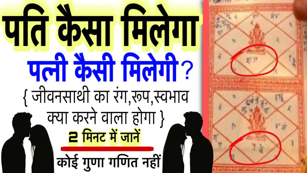 पति कैसा मिलेगा,पत्नी कैसी मिलेगी,जीवनसाथी का रंग रूप स्वभाव कैसा होगा।How to your life partner