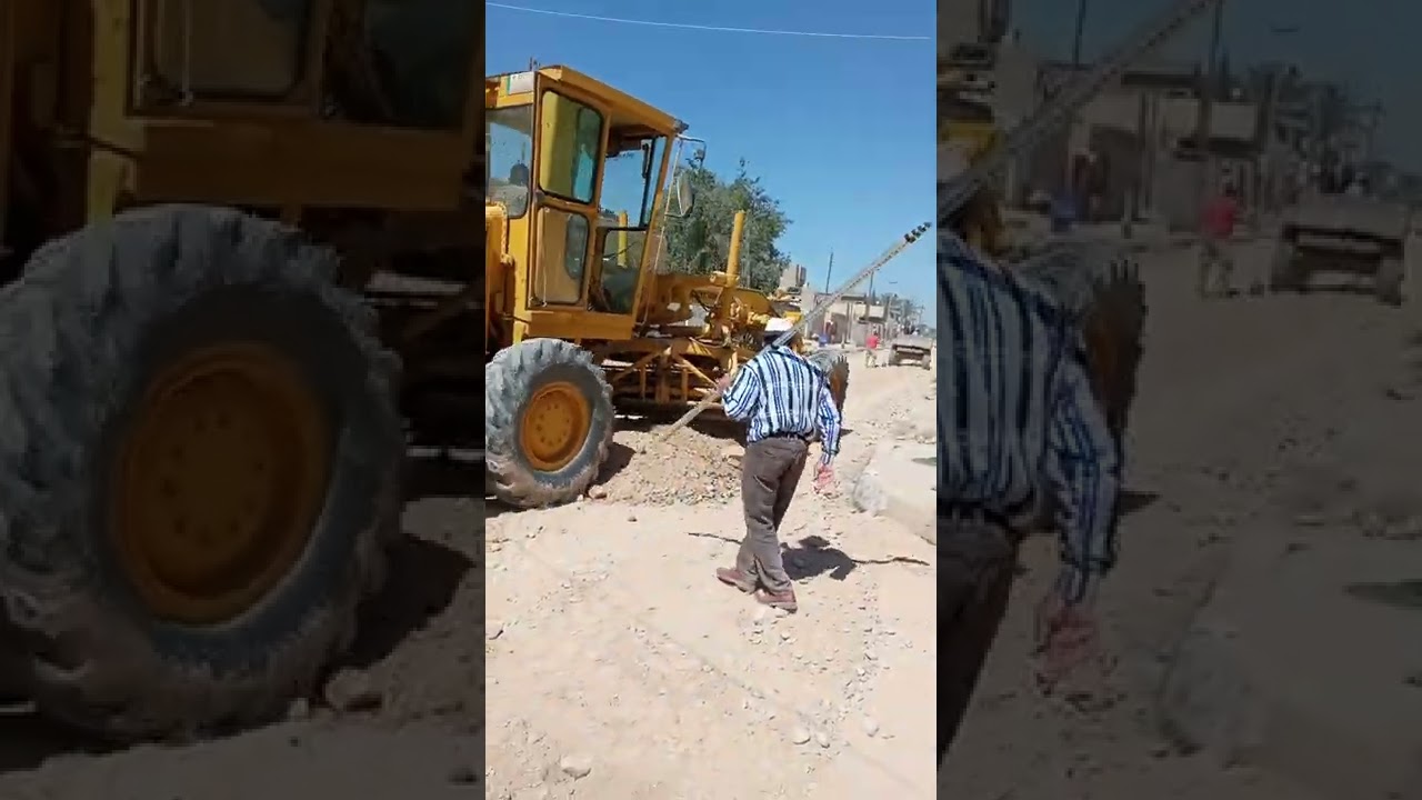اعمال فرش الحصى الخابط والتسوية بجهاز الميزان