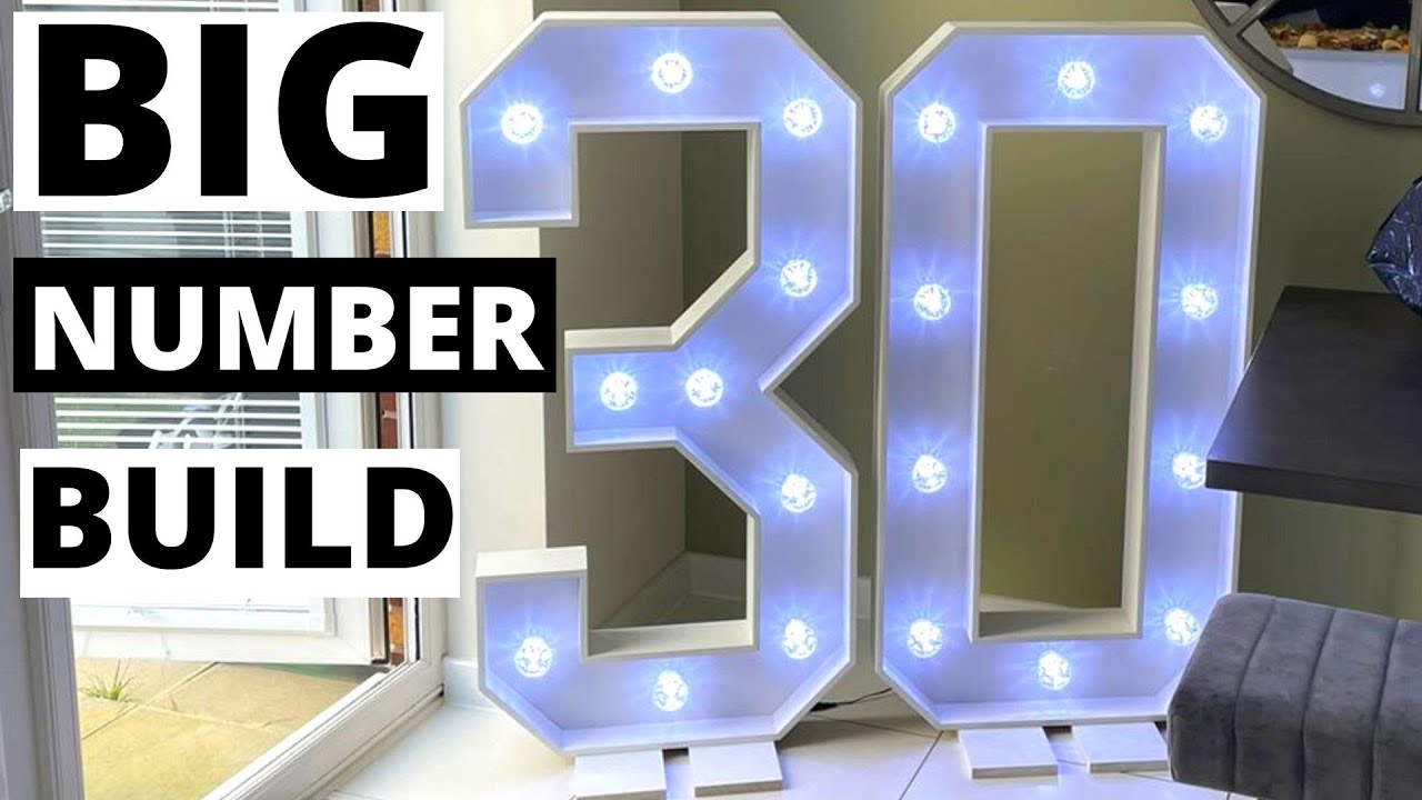 HOW TO MAKE 4FT MARQUEE NUMBERS WITH LED LIGHTS..DIY