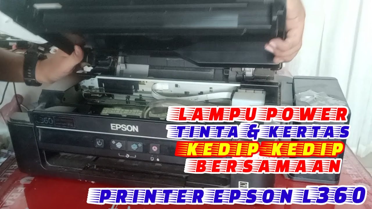 Printer Lampu Power, Tinta Dan Kertas Berkedip Bersamaan Epson L360 ll part 2