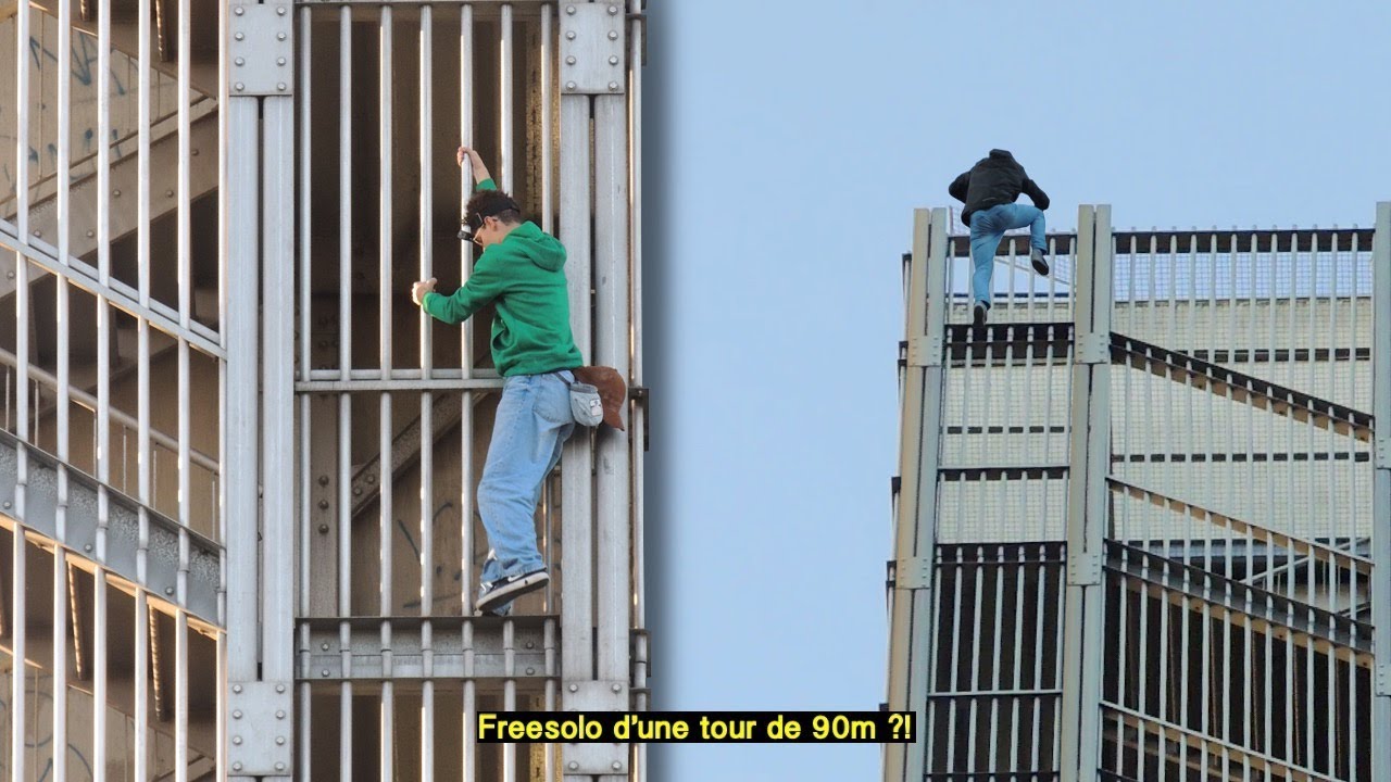 ON ESCALADE UNE TOUR  À MAINS NUES ! ( 90m )