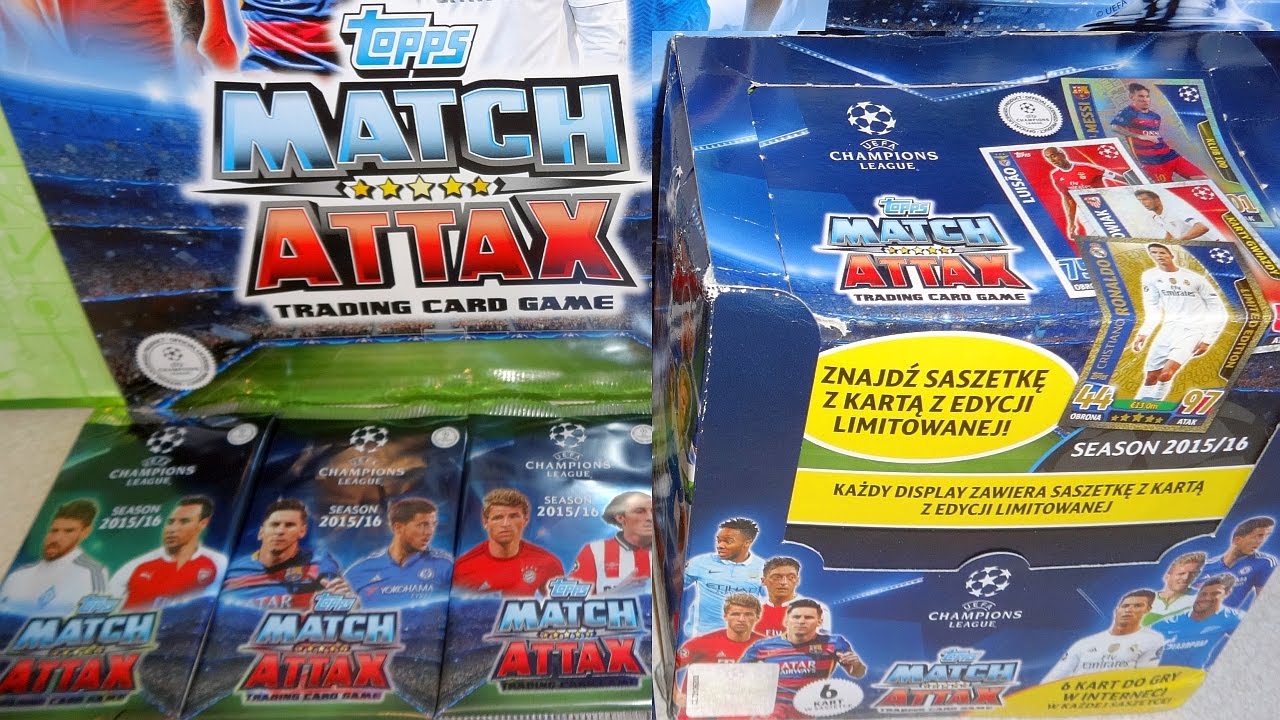 TOPPS Match Attax Cards Booster Box 50 Packs UEFA Champions League 2015/16