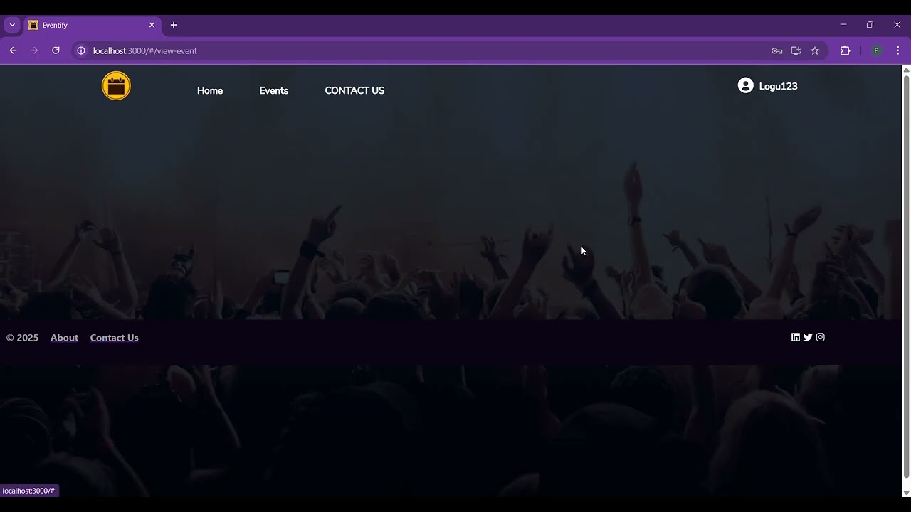 Event Management System using Rect Node js