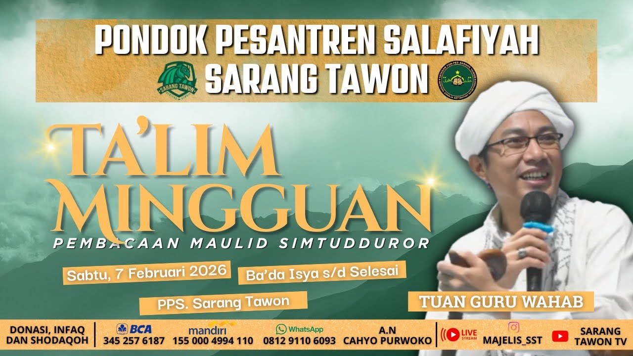 🟢 Live | Ta'lim Mingguan Ponpes Sarang Tawon, Ciledug Kota Tangerang Bersama Tuan Guru Wahab