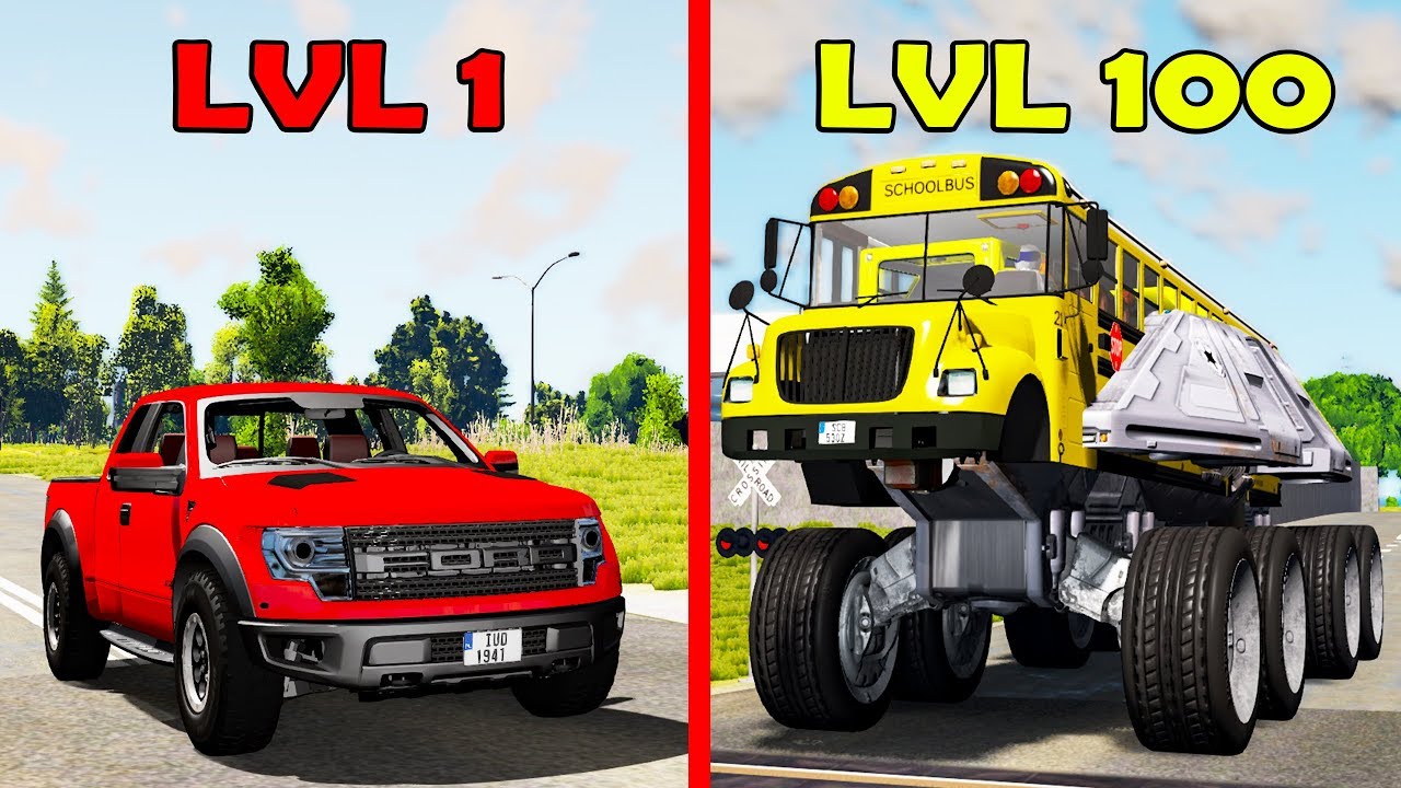 Level 1 Rookie vs. Level 100 Boss #4 - Beamng drive