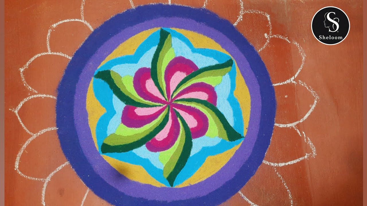 Attractive 3D kolam, New Year special. Margali  kolam. #SheloomArtsAndCrafts