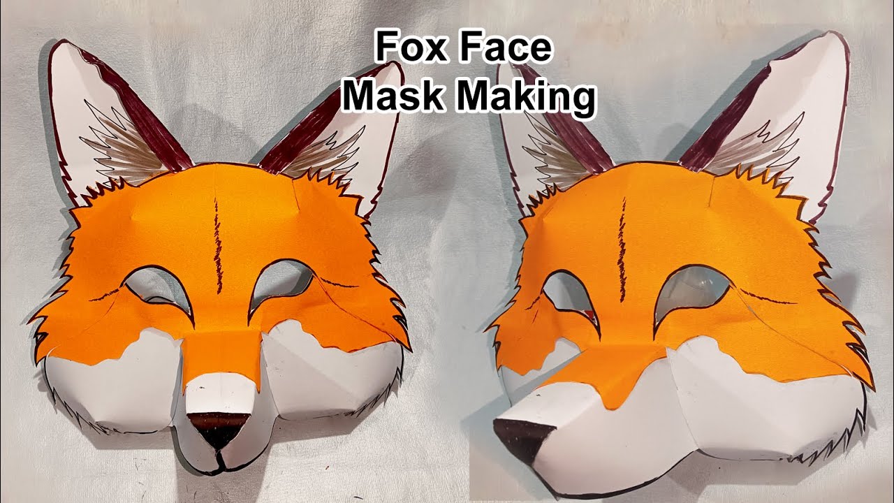 how to make a fox mask | animal face mask | fox face mask making | paper mask idea | animal mask