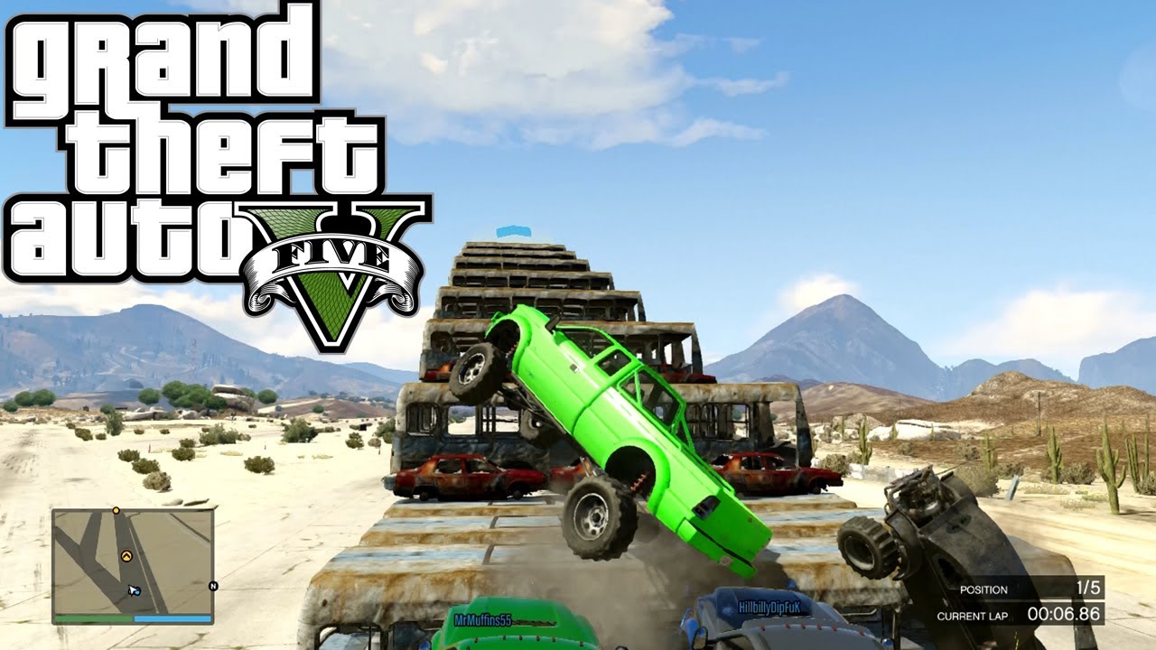 GTA 5 ONLINE Monster Challenge ( Fun Custom Race ) GTA V MULTIPLAYER