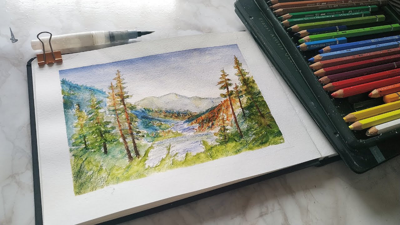 Watercolor pencil painting tutorial