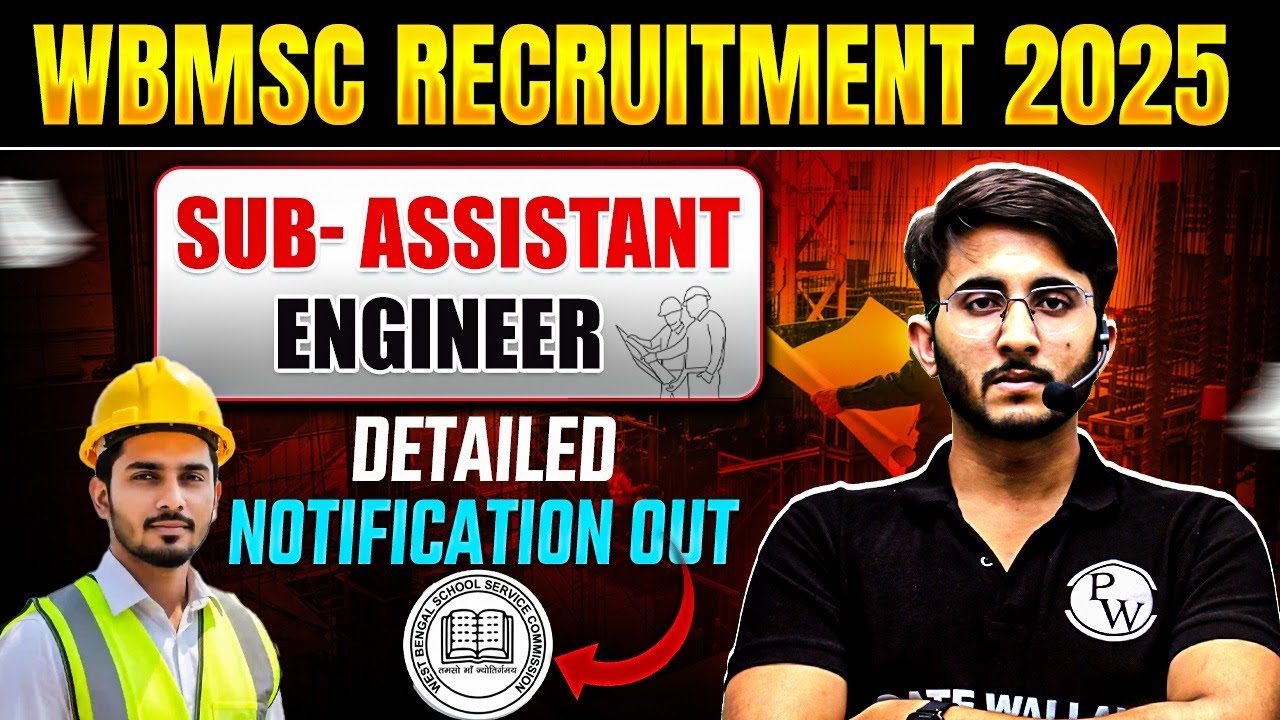 WBMSC Sub Assistant Engineer Recruitment 2025 l Complete Details