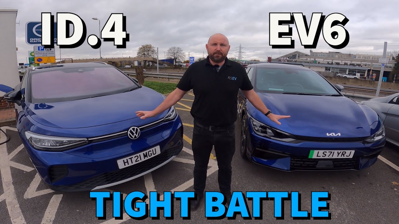 Which goes further? Kia EV6 v Volkswagen ID4 convoy comparison review - 77kWh family electric cars