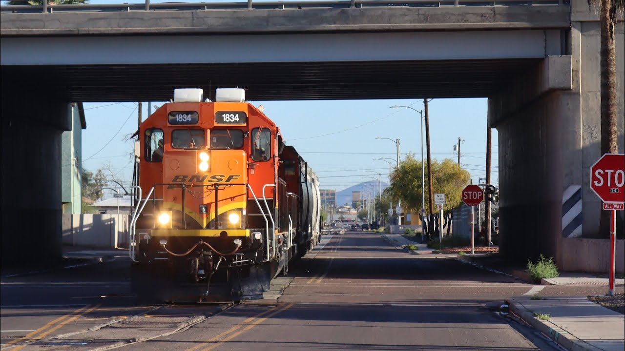 BNSF 1834 SD40-2 w/ RS3K Streetrunnng in Phoenix, AZ on the YPHX1051 on 03/25/2024