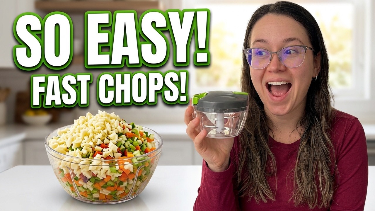 Manual Food Processor 16.9oz | Portable Garlic & Vegetable Chopper Review (No Electricity Needed!)