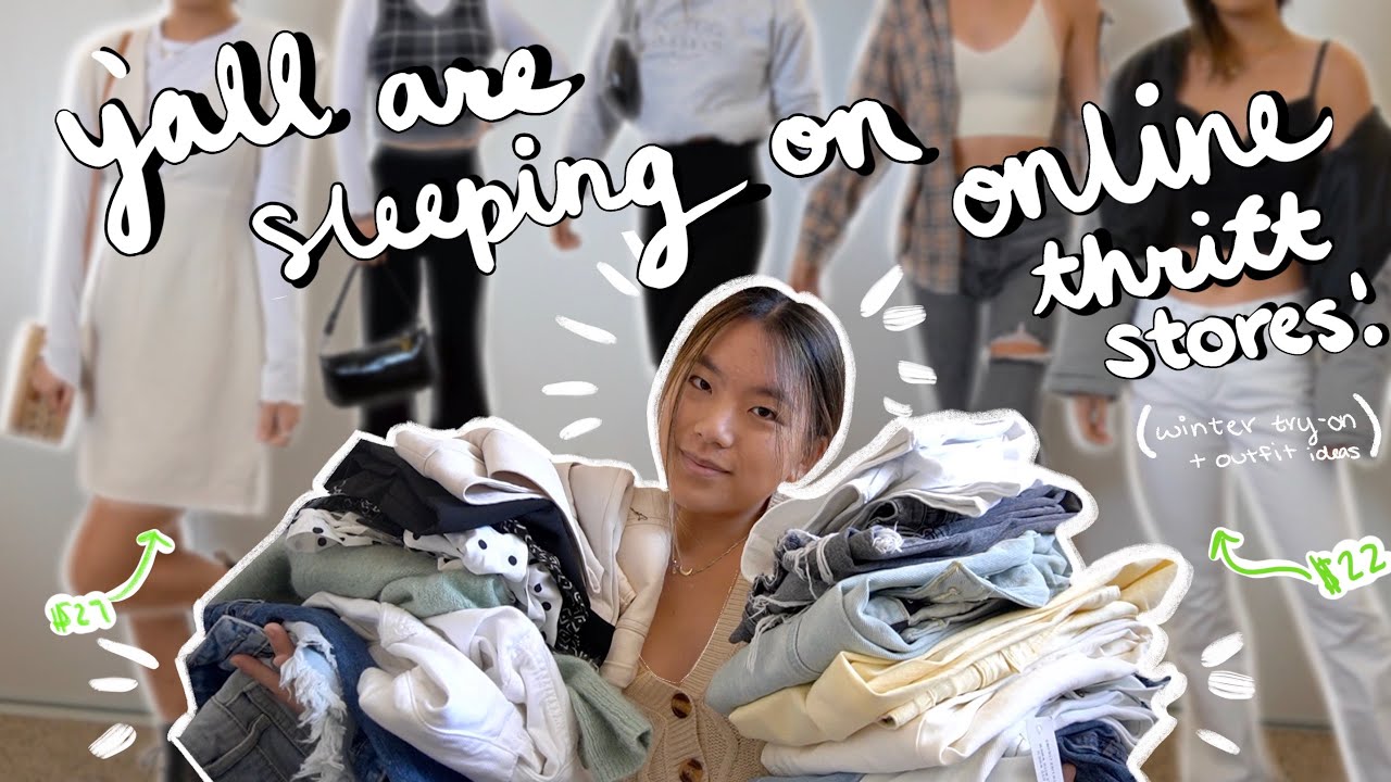 yall are sleeping on ONLINE thrift stores (winter try-on haul + outfit ideas)