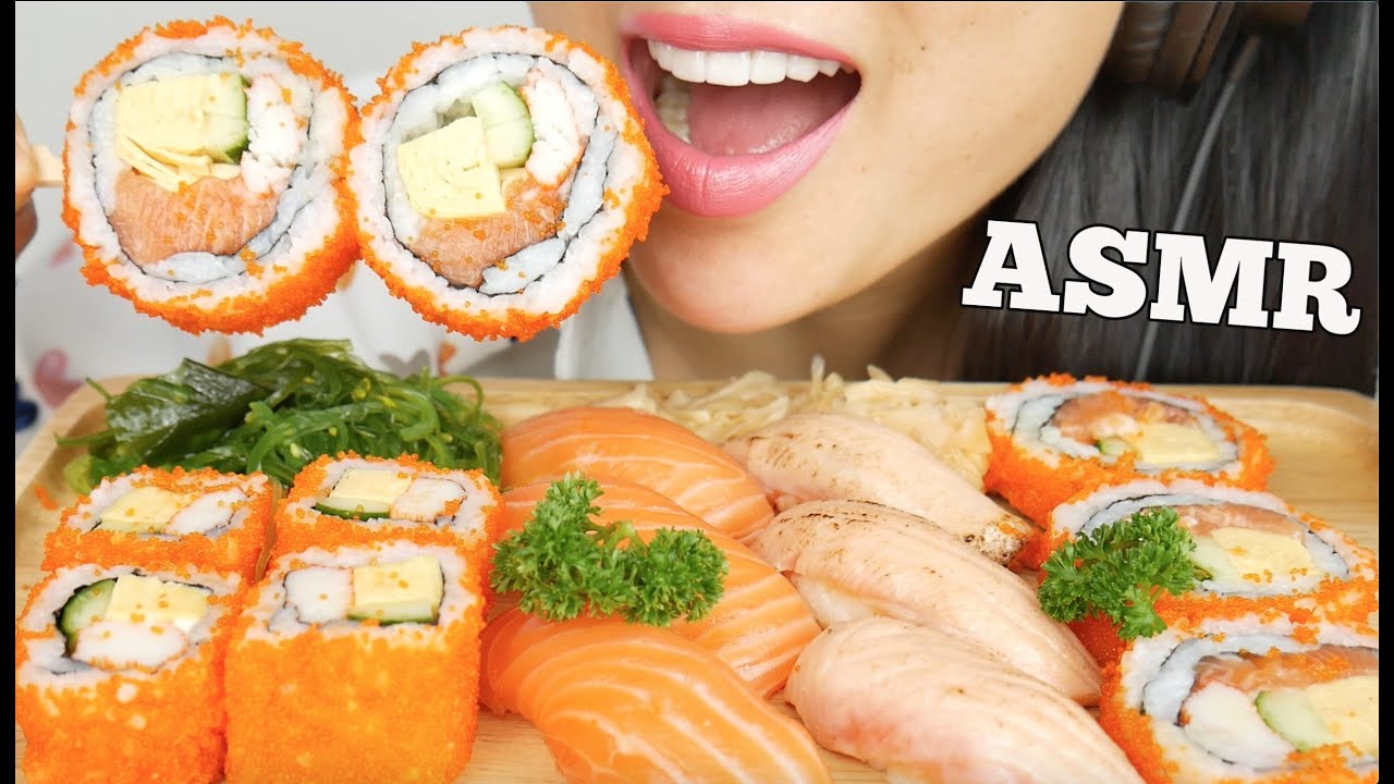 ASMR SUSHI *BIG BITES (EATING SOUNDS) NO TALKING | SAS-ASMR