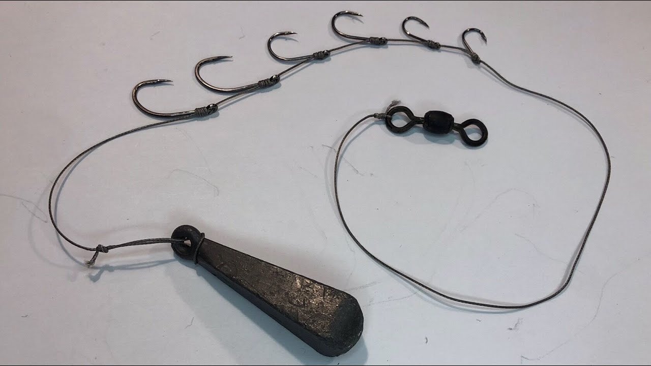 Ligne de p&ecirc;che avec plusieurs  hame&ccedil;ons ! Rock Fishing!