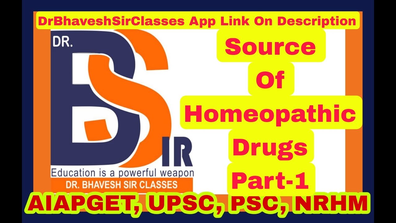 sources of Homoeopathic Drugs||Homoeopathic Pharmacy||Homoeopathy||Dr.Bhavesh Sir Classes|Lecture -8