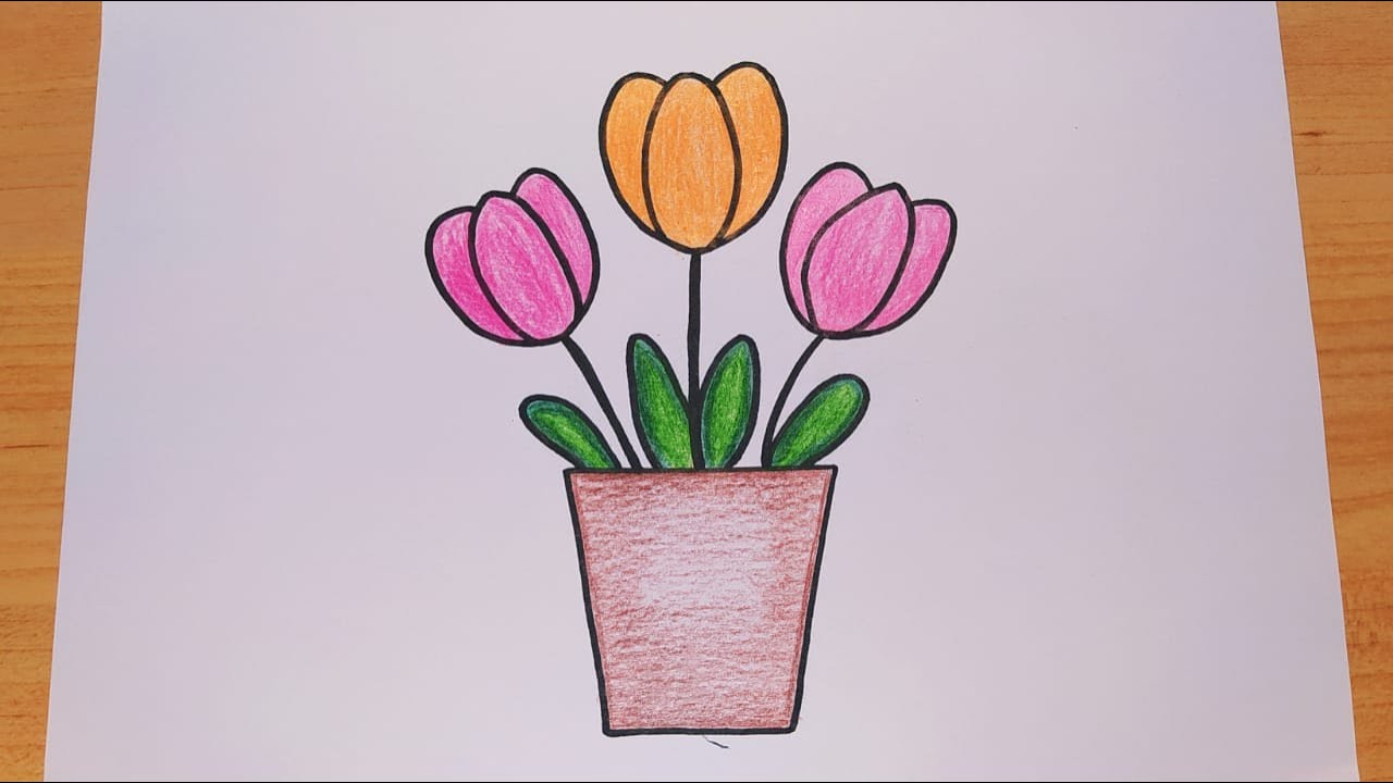 رسم سهل/رسم ازهار/رسم ازهار جميله وسهله/رسم زهرة التوليب / تعلم رسم وردة/رسم زهرة/رسم وتلوين