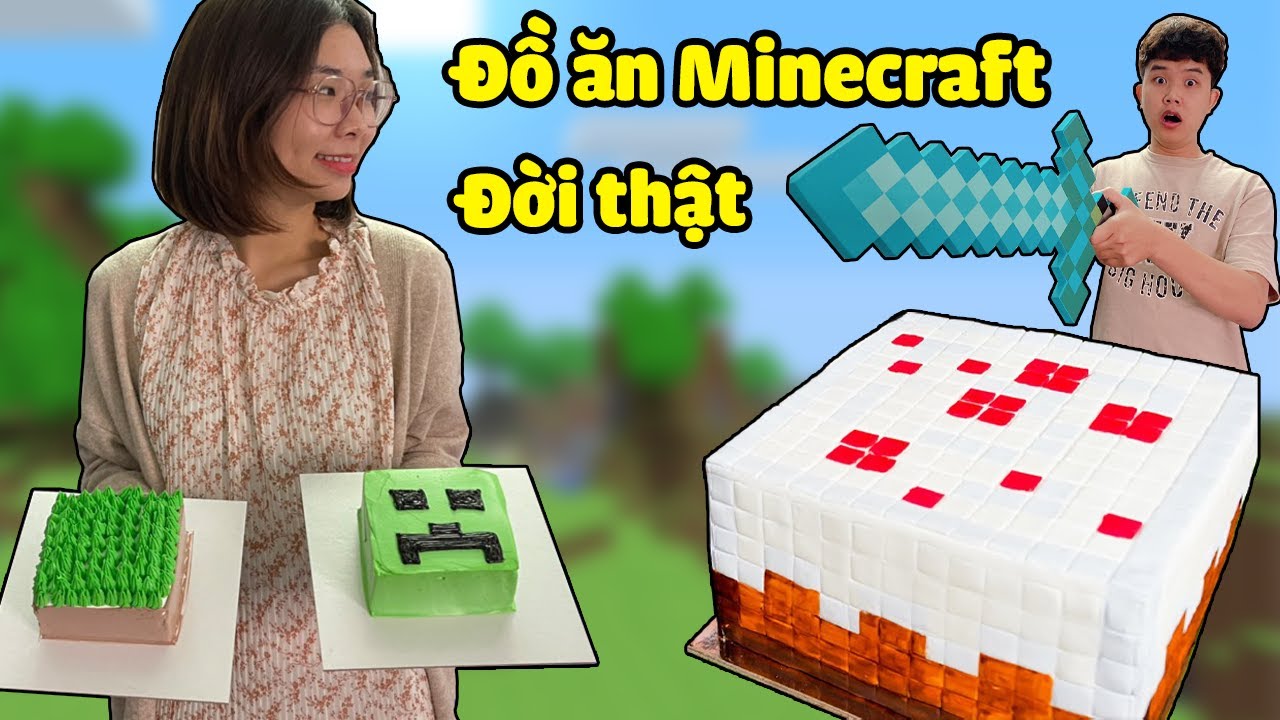 bqThanh v&agrave; Ốc Thử Th&aacute;ch Ăn B&aacute;nh Minecraft Ngo&agrave;i Đời Thật...