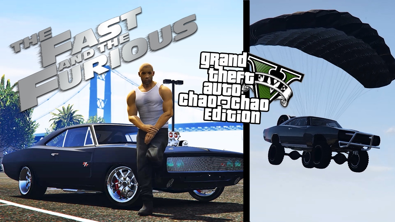 GTA 5 - Прыжок из самолёта как в Форсаже 7 / (Вин Дизель / Доминик Торетто / Форсаж)