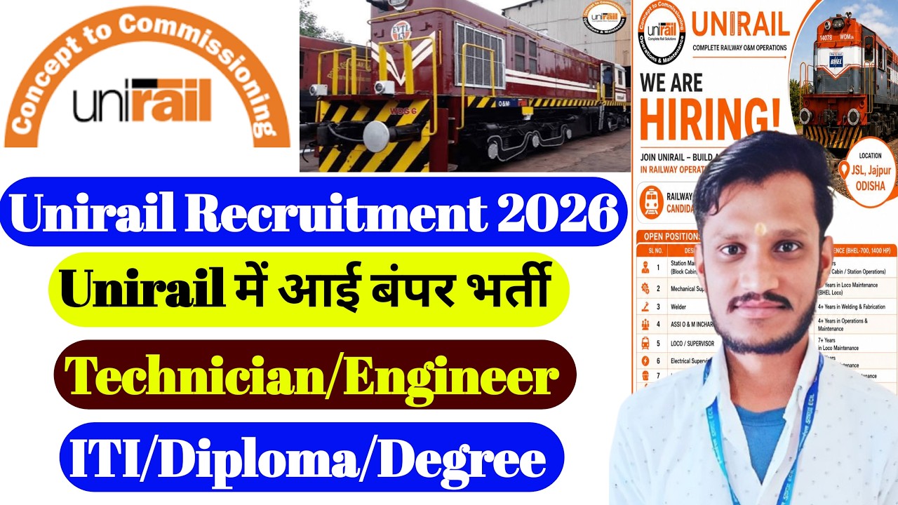 Unirail Recruitment 2026 | ITI/Diploma/Degree Jobs | Technician & Engineer Vacancy | Railway Jobs