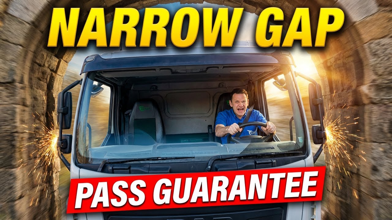 How Do You Drive HGV Class 1 Through Narrow Gaps With Speed? Tips & pass guarantee| Tricksters #9 |