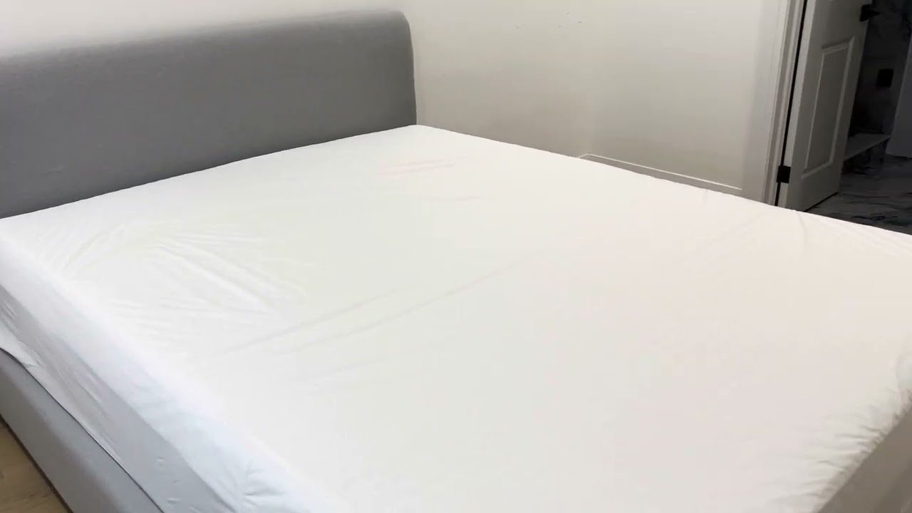 Overall Look of the Silk & Snow Upholstered Bed Frame