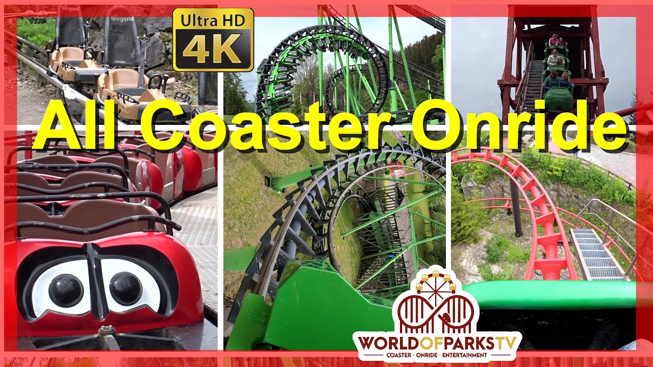 Fort Fun All Roller Coaster (Onride POV) ALLE Achterbahnen im FORT FUN Abenteuerland Onride (4K)