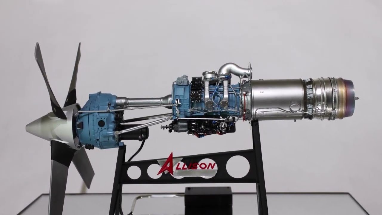 Allison 501-D13 Turboprop Engine Model Motorized
