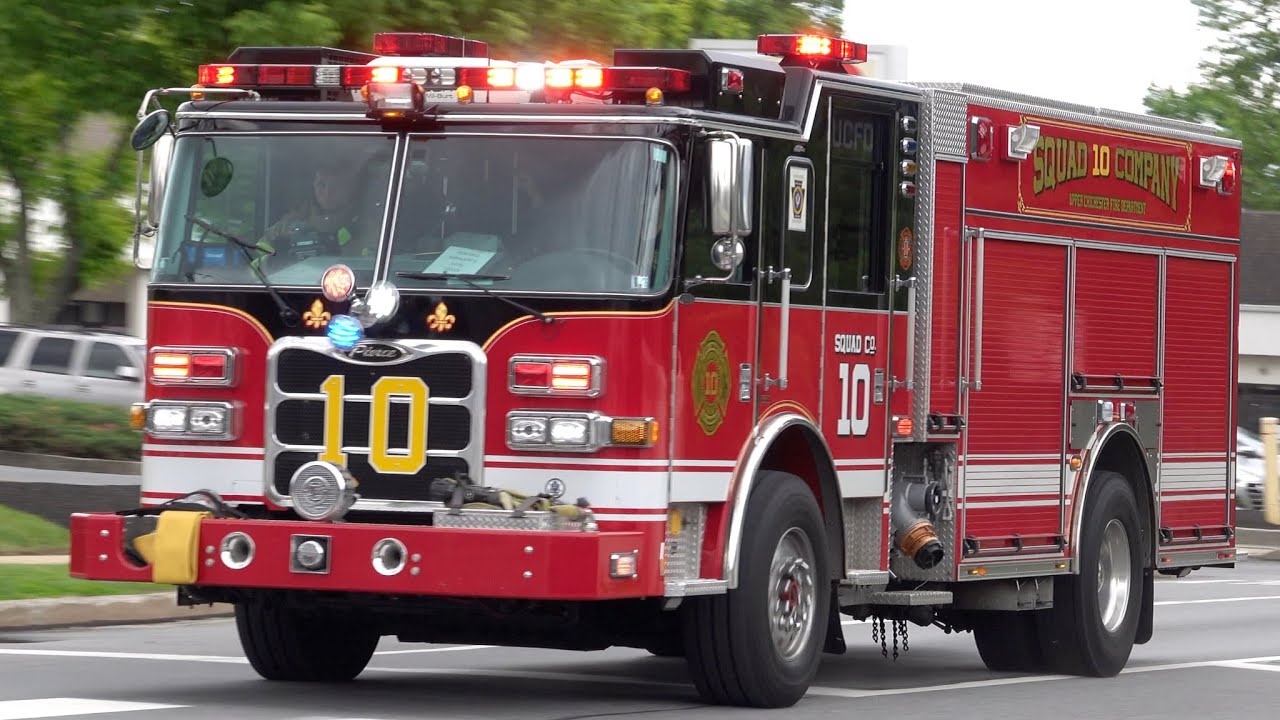 Upper Chichester Fire Department Squad 10, Chief 10, Traffic 10 & Traffic 10-1 Responding