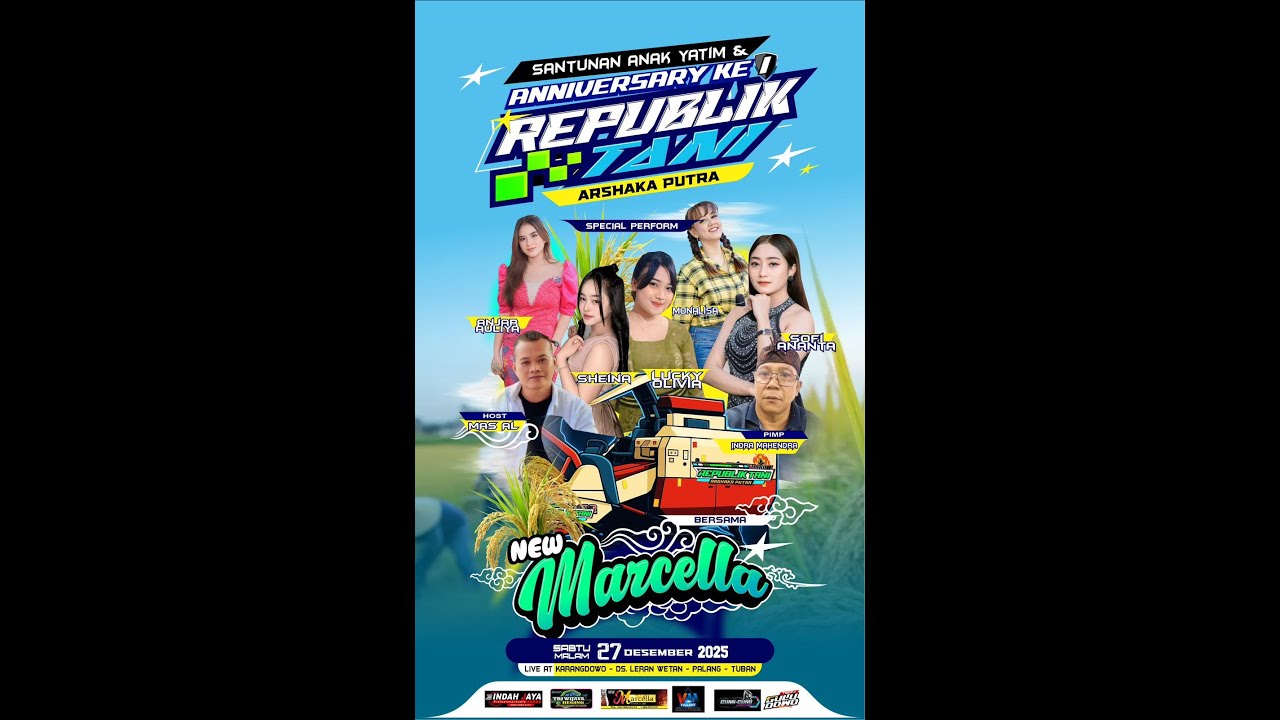 Live Perform NEW MARCELLA MUSIC - SANTUNAN ANAK YATIM & ANNIVERSARY KE 2 REPUBLIK TANI ARSHAKA PUTRA