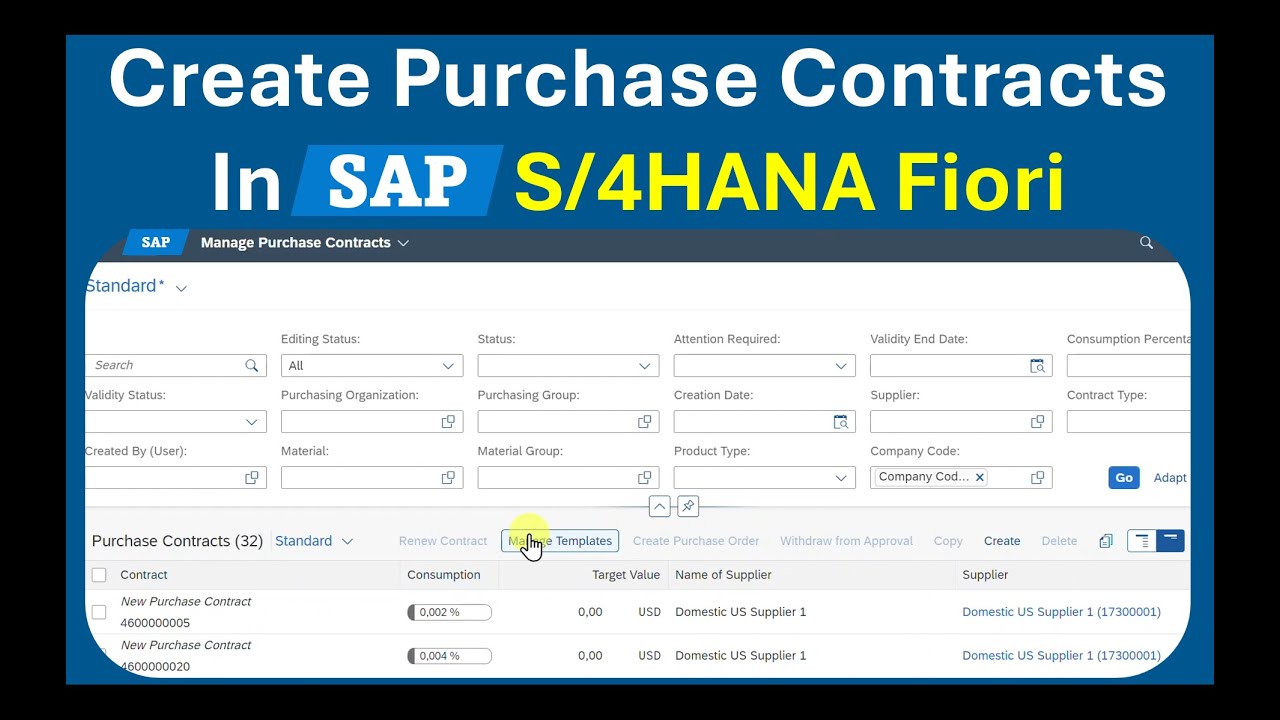 Как создать договоры купли-продажи в SAP S/4HANA Fiori