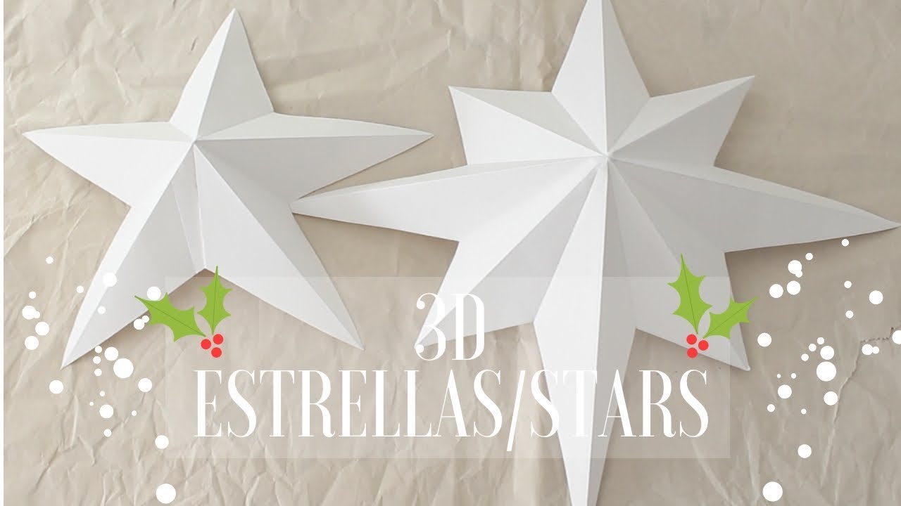 Como Hacer Estrella de Papel 3D 5 y 8 puntas/ How To Make a 3D Star 5 & 8 Points #diy