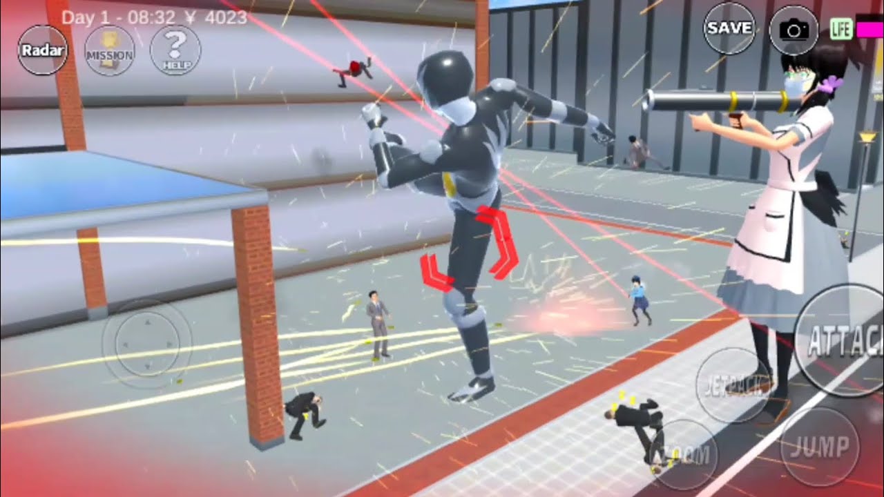Pawer rengger hitam menyelamatkan kota#sakuraschoolsimulator 