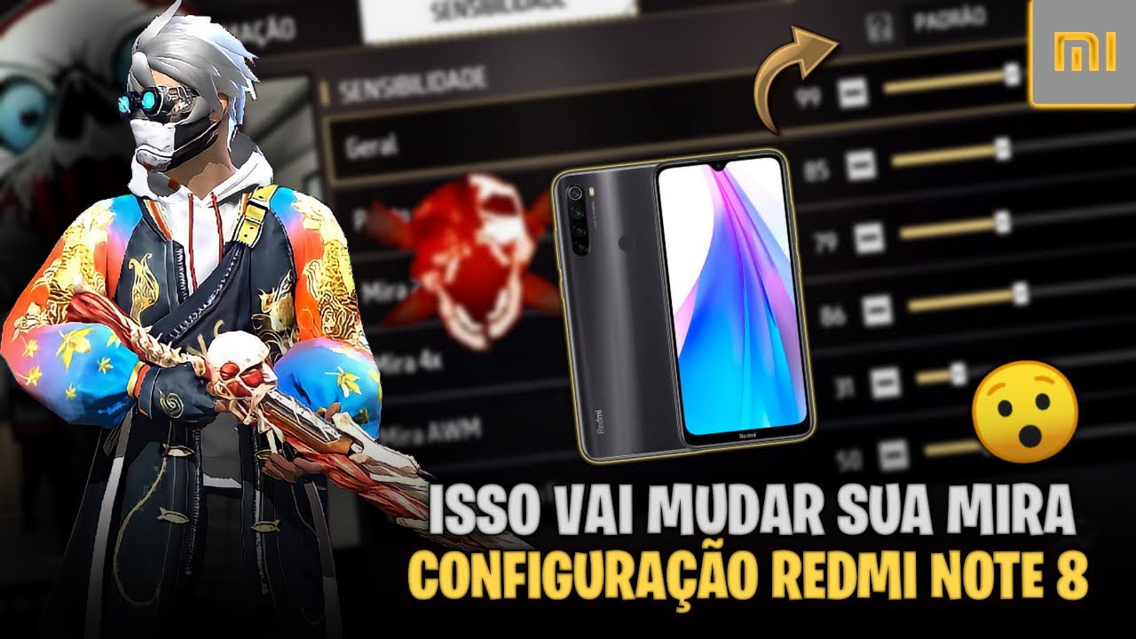 ATUALIZADA!! A MELHOR CONFIGURAÇÃO!! DPI + SENSIBILIDADE XIAOMI REDMI NOTE 8 FREE FIRE 2026
