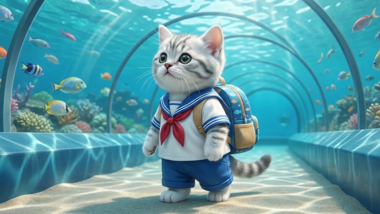 竜宮城へようこそ!!水族館で海の仲間とご対面!!ねこの一日に密着🐱🐠